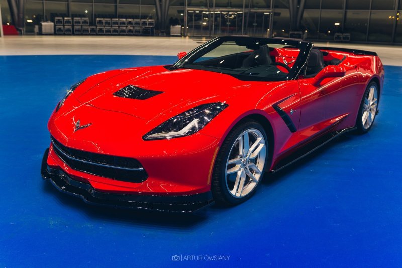 Maxton Front Ansatz für CHEVROLET CORVETTE C7  schwarz Hochglanz CH-CO-C7-FD1G+FD1R-G
