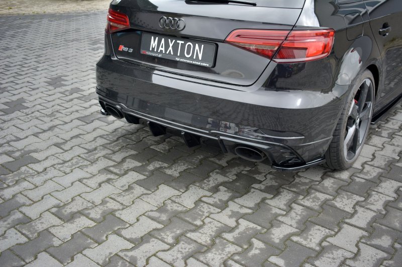 Maxton Diffusor Heck Ansatz für Audi RS3 8V FL Sportback schwarz Hochglanz AU-RS3-8VF-RS1-G