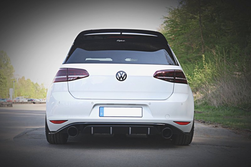 Maxton Diffusor Heck Ansatz für VW GOLF Mk7 GTI CLUBSPORT schwarz Hochglanz VW-GO-7-GTI-CS-RS1-G