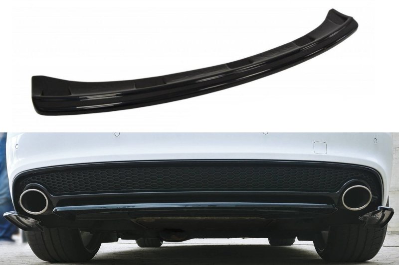 Maxton Mittlerer Diffusor Heck Ansatz für AUDI A5 S-LINE Facelift  schwarz Hochglanz AU-A5-1F-SLINE-RD1-G