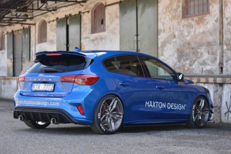 Maxton Diffusor Heck Ansatz für Ford Focus ST-Line Mk4 schwarz Hochglanz FO-FO-4-STLINE-RS1-G