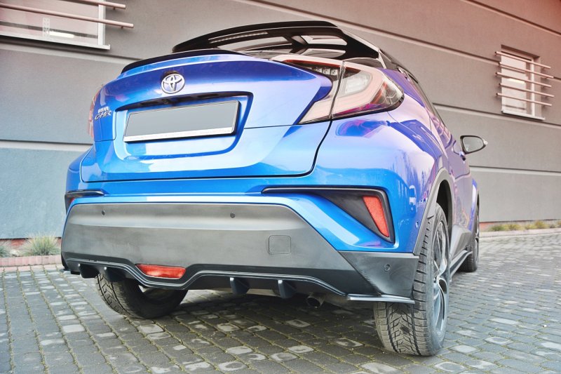 Maxton Diffusor Heck Ansatz für TOYOTA C-HR  schwarz Hochglanz TO-CH-R-1-RS1-G