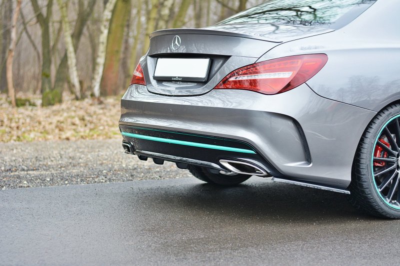 Maxton Diffusor Heck Ansatz für Mercedes CLA C117 AMG-LINE FACELIFT  schwarz Hochglanz ME-CLA-117F-AMGLINE-RS1-G