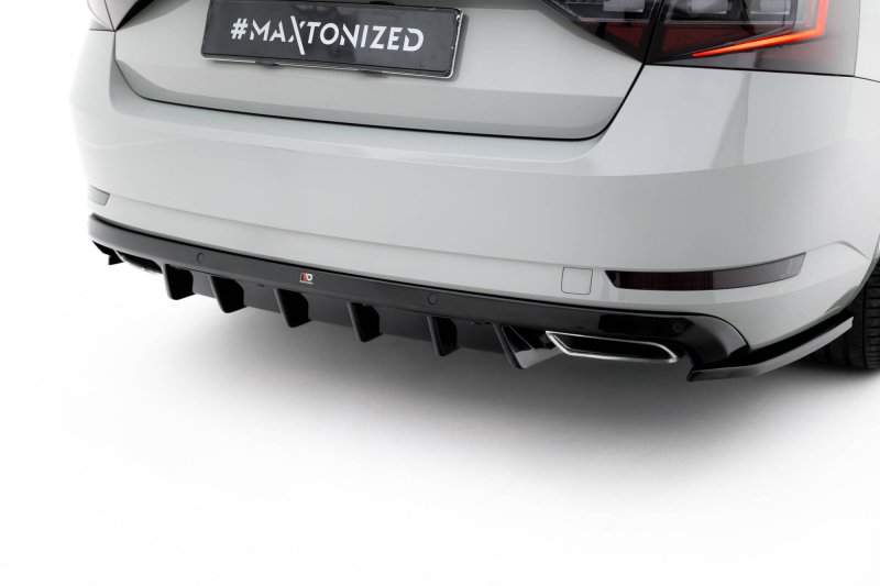 Maxton Diffusor Heck Ansatz Skoda Superb Liftback / Combi Mk3 schwarz Hochglanz SK-SU-3-RS2G+RS2R-G
