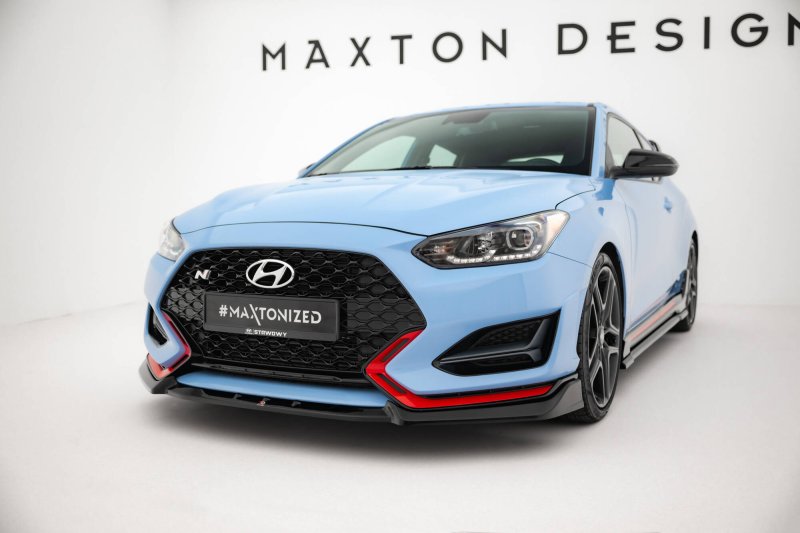 Maxton Front Ansatz V.2 Hyundai Veloster N Mk2 schwarz Hochglanz HY-VE-2-N-FD2-G