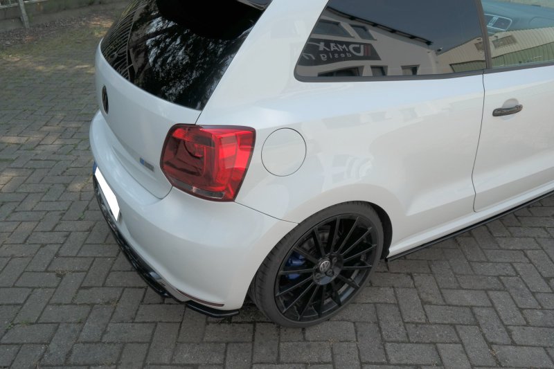 Maxton Heck Ansatz Flaps Diffusor für VOLKSWAGEN Polo 6R R WRC schwarz Hochglanz VW-PO-5-WRC-RSD1-G
