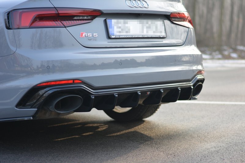Maxton Diffusor Heck Ansatz für Audi RS5 F5 Coupe / Sportback schwarz Hochglanz AU-RS5-2-RS1-G