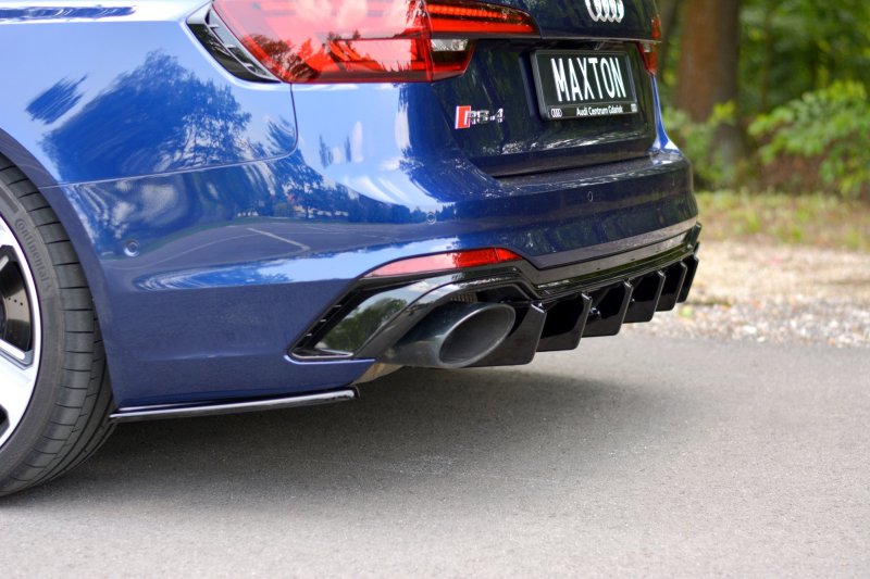 Maxton Diffusor Heck Ansatz für Audi RS4 B9 Avant schwarz Hochglanz AU-RS4-B9-AV-RS1-G