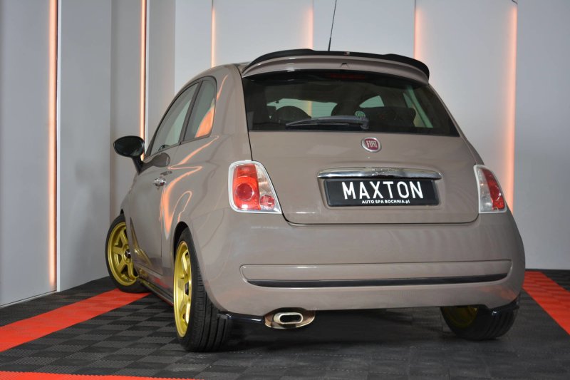 Maxton Heck Ansatz Flaps Diffusor für FIAT 500 HATCHBACK vor Facelift schwarz Hochglanz FI-500-RSD1-G