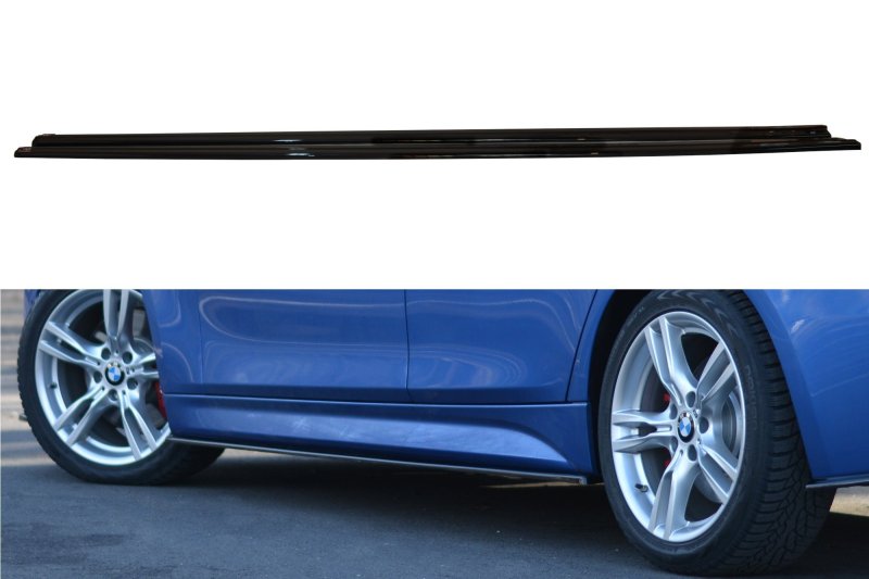 Maxton Seitenschweller Ansatz für BMW 3er F30 PHASE-II SEDAN M-SPORT schwarz Hochglanz BM-3-F30F-MPACK-SD1-G
