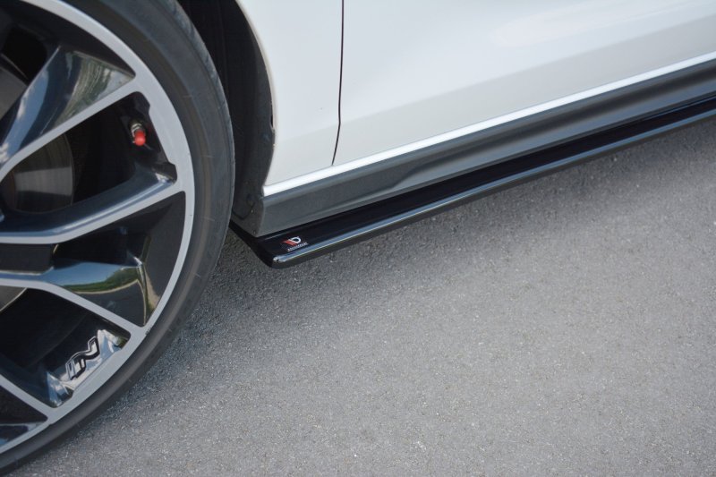 Maxton Seitenschweller Ansatz für V.1 für Hyundai I30 N Mk3 Hatchback / Fastback schwarz Hochglanz HY-I30-3-N-SD1-G