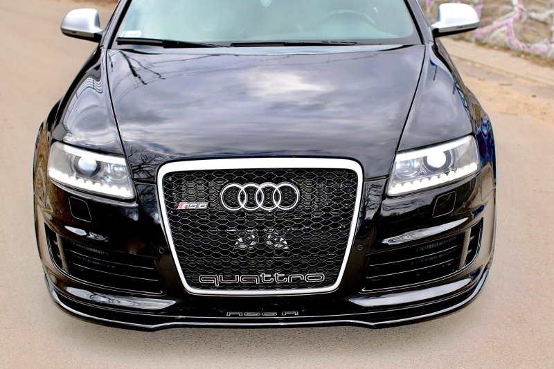 Maxton Front Ansatz für AUDI RS6 C6 schwarz Hochglanz AU-RS6-C6-FD1-G