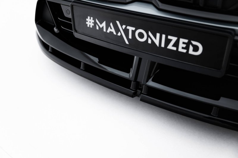 Maxton Front Ansatz V.1 BMW 1er M-Paket F70 schwarz Hochglanz BM-1-70-M-FD1-G
