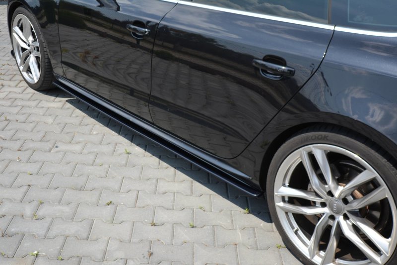 Maxton Seitenschweller Ansatz für Audi S5 / A5 / A5 S-Line 8T / 8T FL Sportback schwarz Hochglanz AU-A5-1F-SLINE-SB-SD1-G