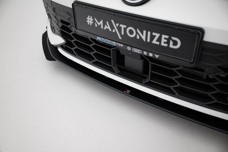 Maxton Street Pro Front Ansatz + Flaps VW Golf GTI / GTE / R-Line Mk8 Facelift schwarz Hochglanz VWGO8FGTICNC-FD1BRB+FSF1-G