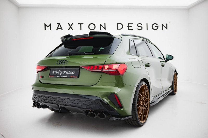 Maxton Heck Ansatz Flaps Diffusor V.1 Audi S3 Sportback Facelift schwarz Hochglanz AU-S3-8YF-RSD1-G