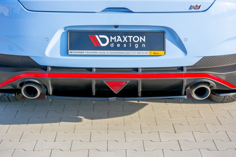 Maxton Mittlerer Diffusor Heck Ansatz DTM Look für Hyundai I30 N Mk3 Fastback  schwarz Hochglanz HY-I30-3-N-FB-RD1+RD2-G