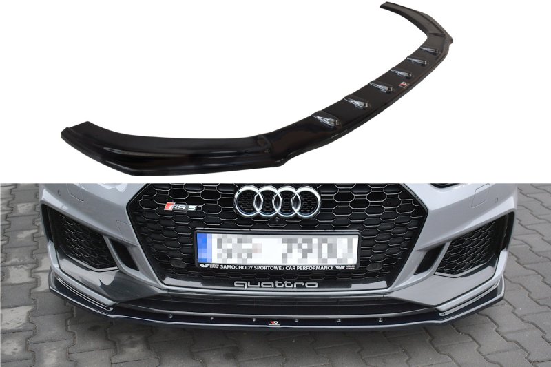 Maxton Front Ansatz V.1 für Audi RS5 F5 Coupe / Sportback schwarz Hochglanz AU-RS5-2-FD1-G