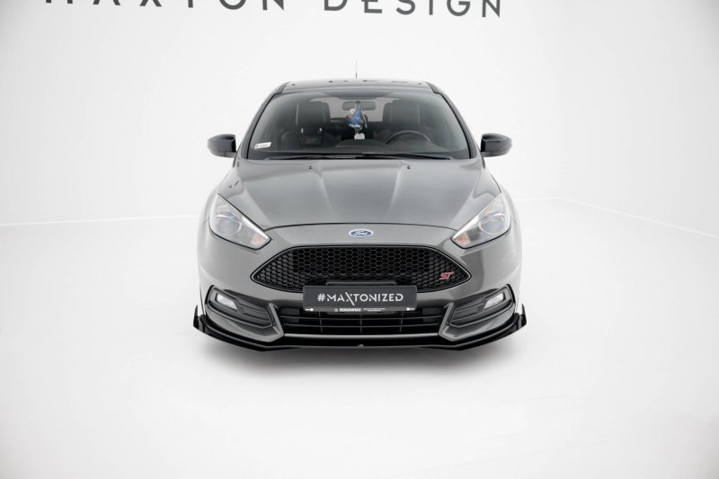 Maxton Front Flaps Ford Focus ST Mk3 Facelift schwarz Hochglanz FOFO3FSTCNC-FSF1-G