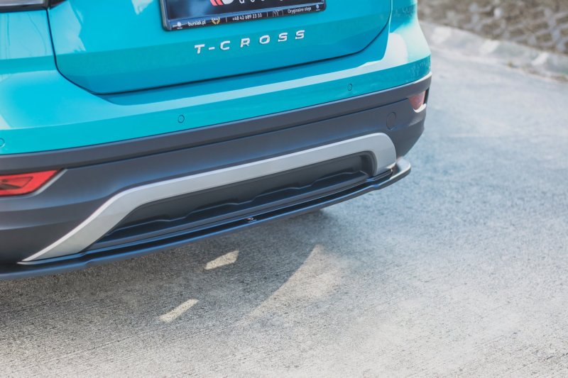 Maxton Mittlerer Diffusor Heck Ansatz für Volkswagen T-Cross schwarz matt VW-TCROSS-1-RD1-T