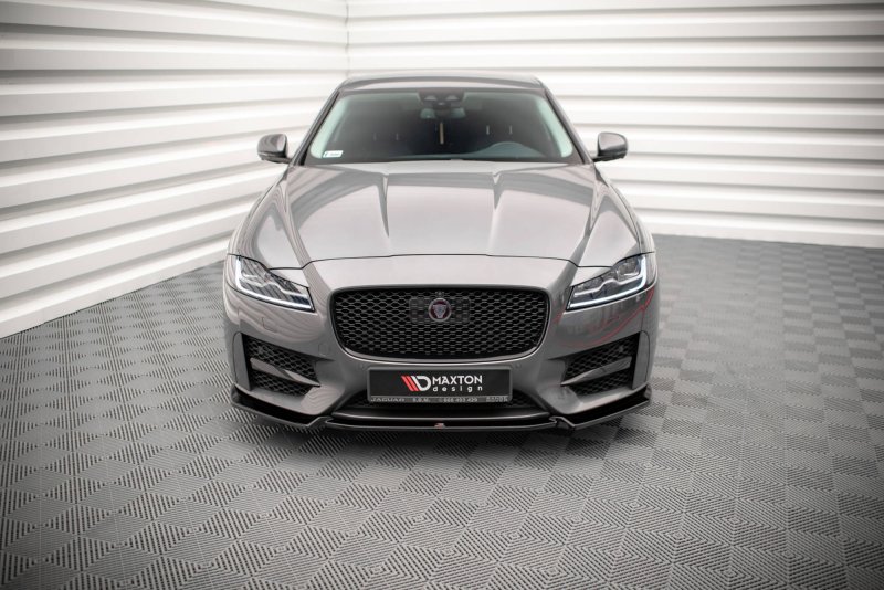 Maxton Front Ansatz V.2 für Jaguar XF R-Sport Mk2 schwarz Hochglanz JA-XF-2-RSPORT-FD2-G