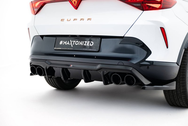 Maxton Diffusor Heck Ansatz + Endschalldampfer Sportauspuff Attrappe Cupra Formentor Mk1 Facelift CU-FO-1-RS3G+RS3RG+BLACK