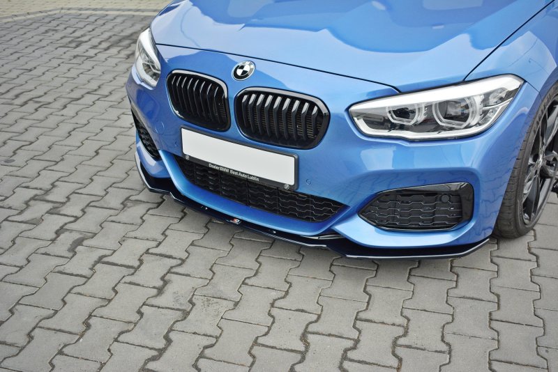 Maxton Front Ansatz V.1 für BMW 1er F20/F21 M-Power FACELIFT schwarz Hochglanz BM-1-F20F-M-FD1-G