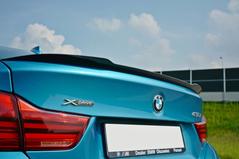 Maxton Spoiler CAP für BMW 4er F36 GRAN COUPÉ schwarz Hochglanz BM-4-36F-GC-MPACK-CAP1-G