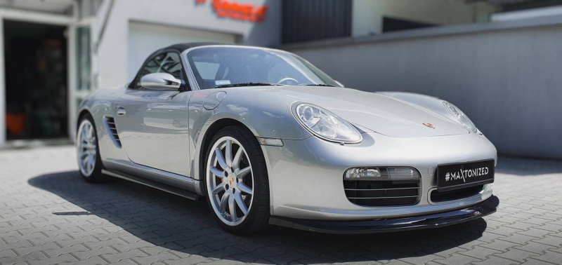 Maxton Front Ansatz Porsche Boxster 987 schwarz Hochglanz PO-BO-S-987-FD1-G