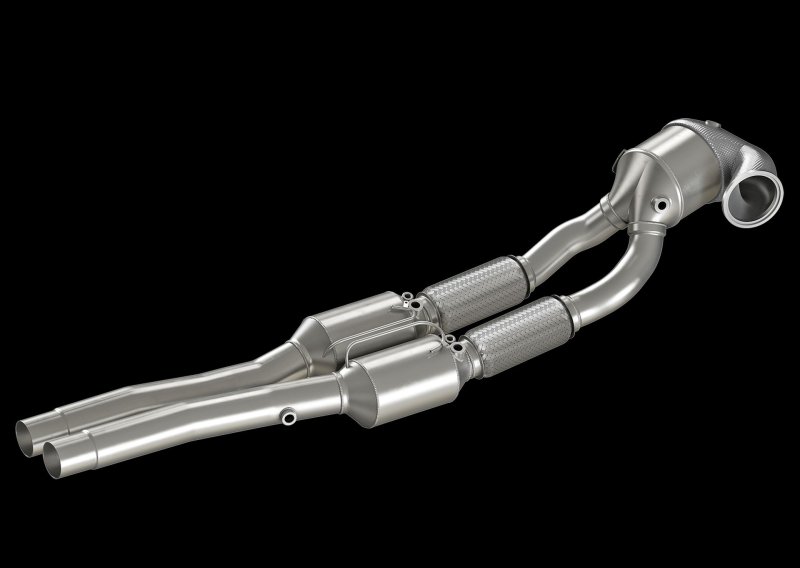 Friedrich Motorsport 1x96mm / 2x70mm Downpipe mit 200 Zellen Sport-Kat. Edelstahl 681084RS-DPKAHJS