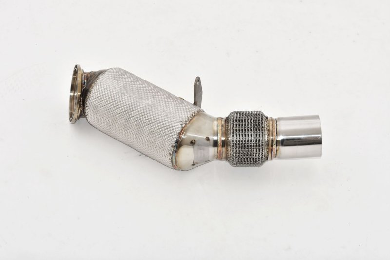 Friedrich Motorsport 90>>>76mm Downpipe mit 200 Zellen Sport-Kat. Edelstahl 681352L-DPKAECE