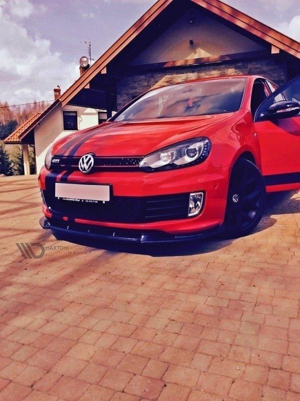 Maxton Front Ansatz für VW GOLF 6 GTI 35TH schwarz Hochglanz VW-GO-6-35TH-FD1-G