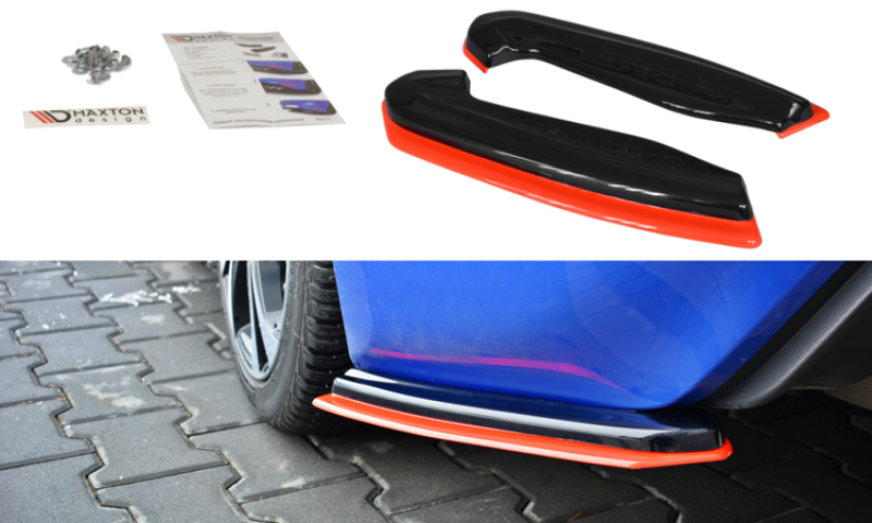 Maxton Heck Ansatz Flaps Diffusor V.2 für SUBARU BRZ FACELIFT  schwarz Hochglanz SU-BRZ-1F-RSD1RRED+RSD1-G