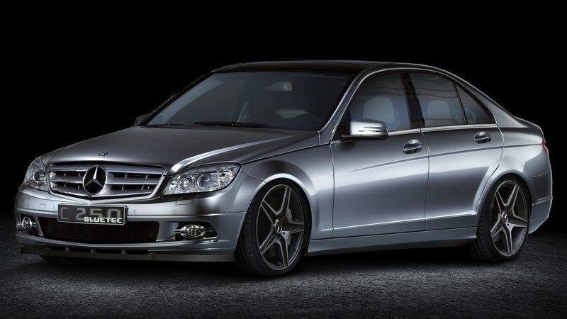 Maxton Front Ansatz für MERCEDES C-KLASSE W204 VORFACELIFT schwarz Hochglanz ME-C-204-FD1-G