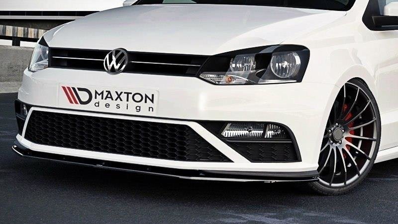 Maxton Front Ansatz für v.1 VW Polo 6R GTI FACELIFT schwarz Hochglanz VW-PO-5F-GTI-FD1-G