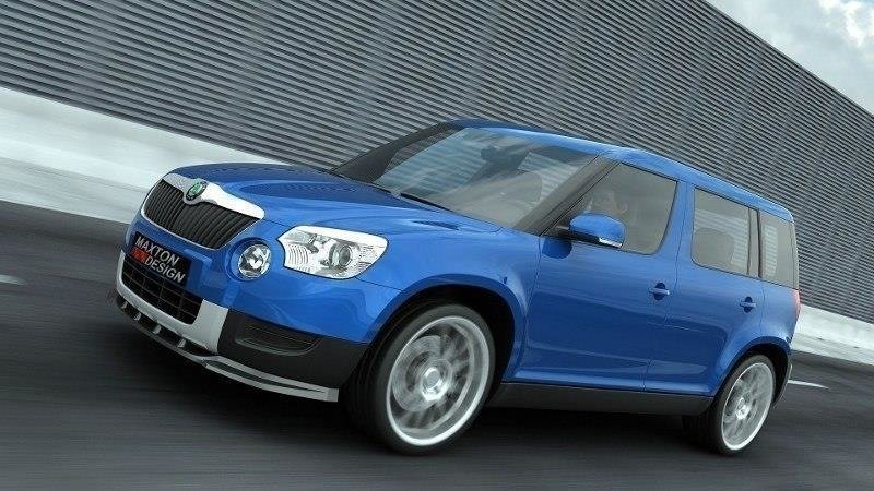 Maxton Front Ansatz für SKODA YETI schwarz Hochglanz SK-YE-FD1-G