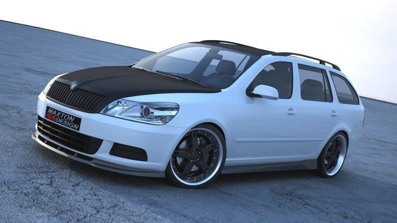 Maxton Front Ansatz für Skoda Octavia Mk2 FL Carbon Look  SK-OC-2F-FD1-C