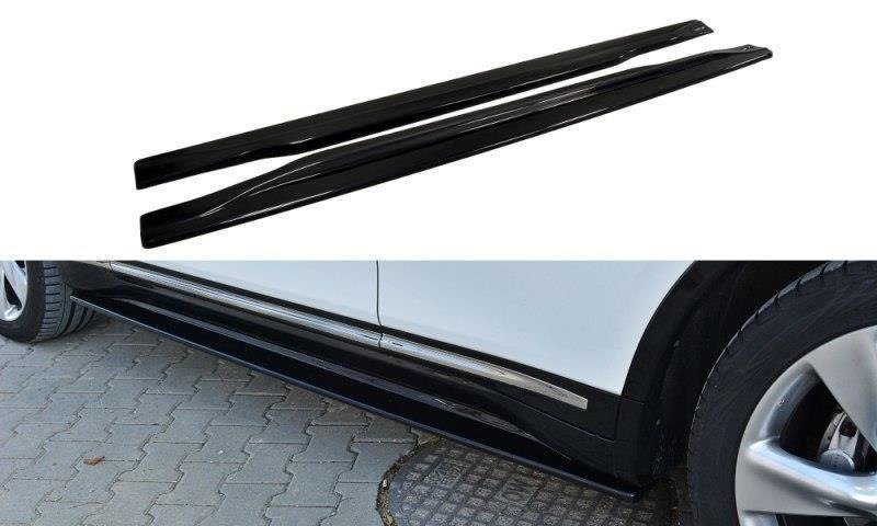 Maxton Seitenschweller Ansatz für INFINITI QX70 schwarz Hochglanz IN-QX-70-1F-SD1-G