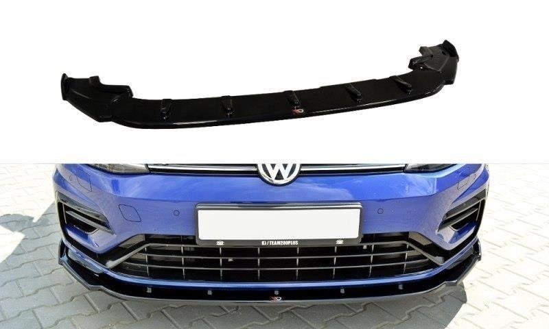 Maxton Front Ansatz V.1 für VW Golf 7 R / R-Line Facelift schwarz Hochglanz VW-GO-7F-R-FD1-G
