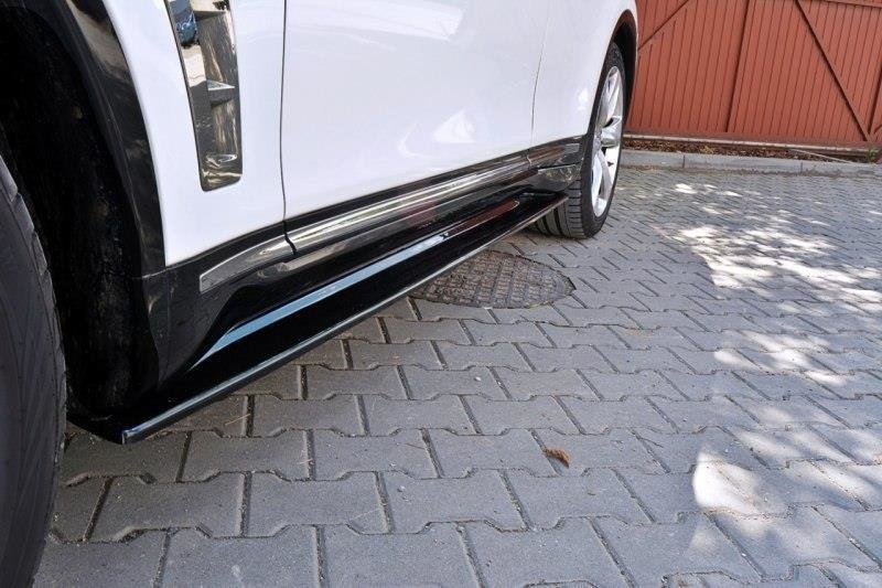 Maxton Seitenschweller Ansatz für INFINITI QX70 schwarz Hochglanz IN-QX-70-1F-SD1-G