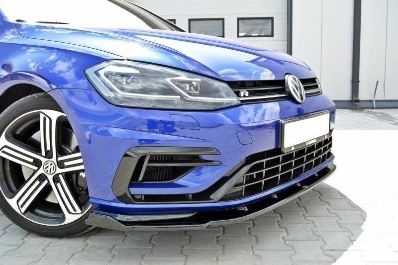 Maxton Front Ansatz V.1 für VW Golf 7 R / R-Line Facelift schwarz Hochglanz VW-GO-7F-R-FD1-G