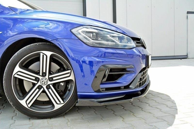 Maxton Front Ansatz V.1 für VW Golf 7 R / R-Line Facelift schwarz Hochglanz VW-GO-7F-R-FD1-G