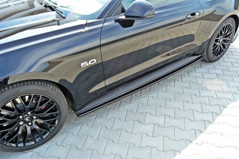 Maxton Seitenschweller Ansatz für Ford Mustang GT Mk6 schwarz Hochglanz FO-MU-6-GT-SD1-G