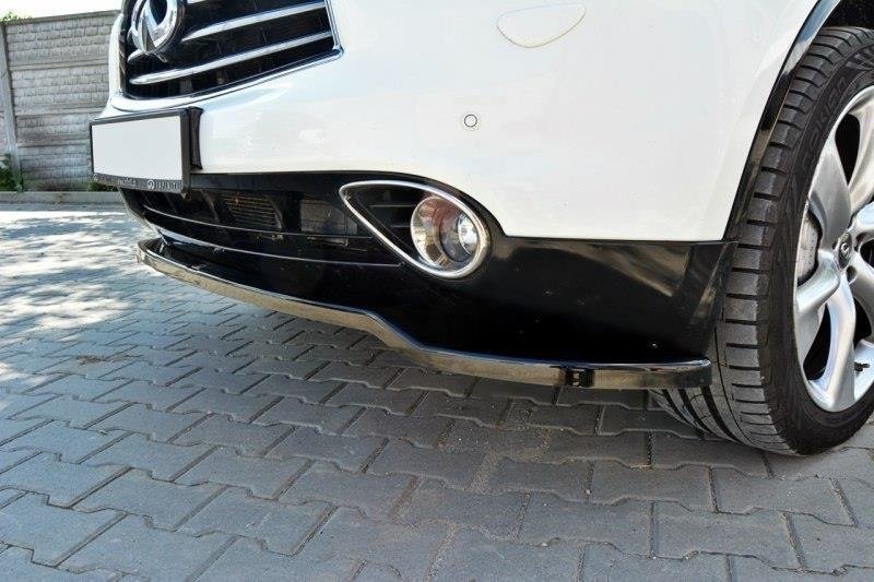 Maxton Front Ansatz für v.1 INFINITI QX70 schwarz Hochglanz IN-QX-70-1F-FD1-G
