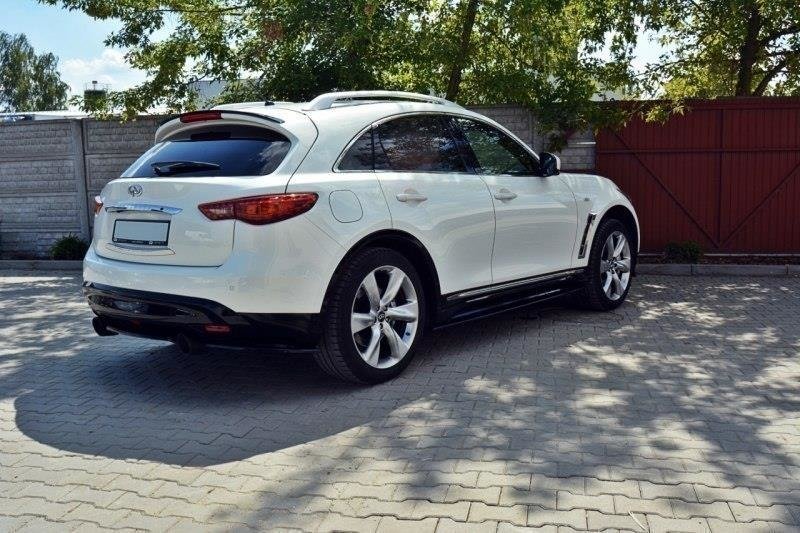 Maxton Seitenschweller Ansatz für INFINITI QX70 schwarz Hochglanz IN-QX-70-1F-SD1-G