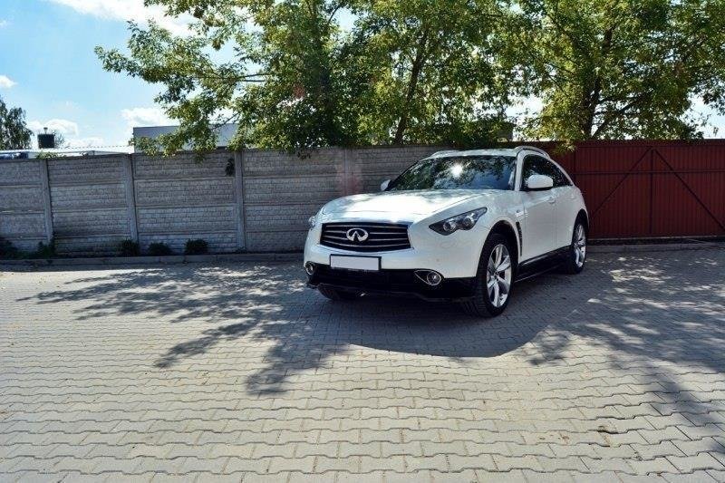 Maxton Front Ansatz für v.1 INFINITI QX70 schwarz Hochglanz IN-QX-70-1F-FD1-G