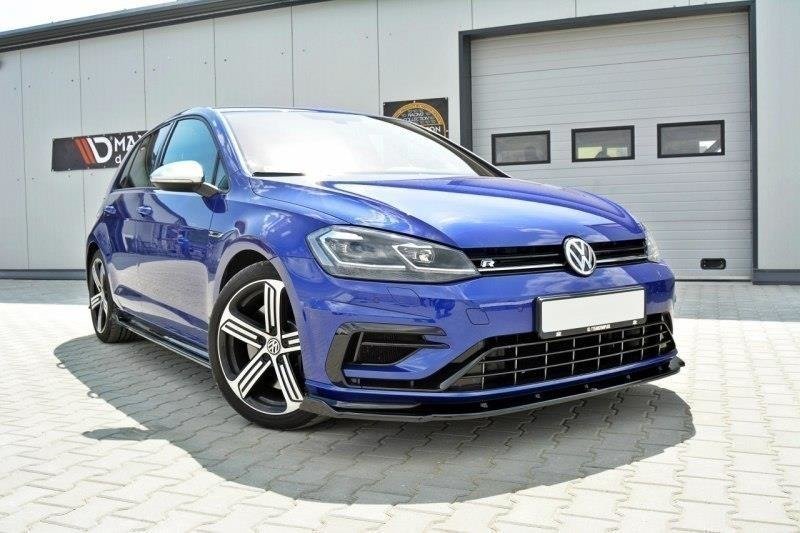 Maxton Front Ansatz V.1 für VW Golf 7 R / R-Line Facelift schwarz Hochglanz VW-GO-7F-R-FD1-G
