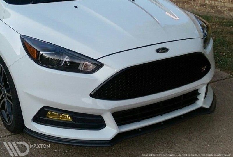 Maxton Front Ansatz V.1 für Ford Focus ST Mk3 FL schwarz Hochglanz FO-FO-3F-ST-FD1-G