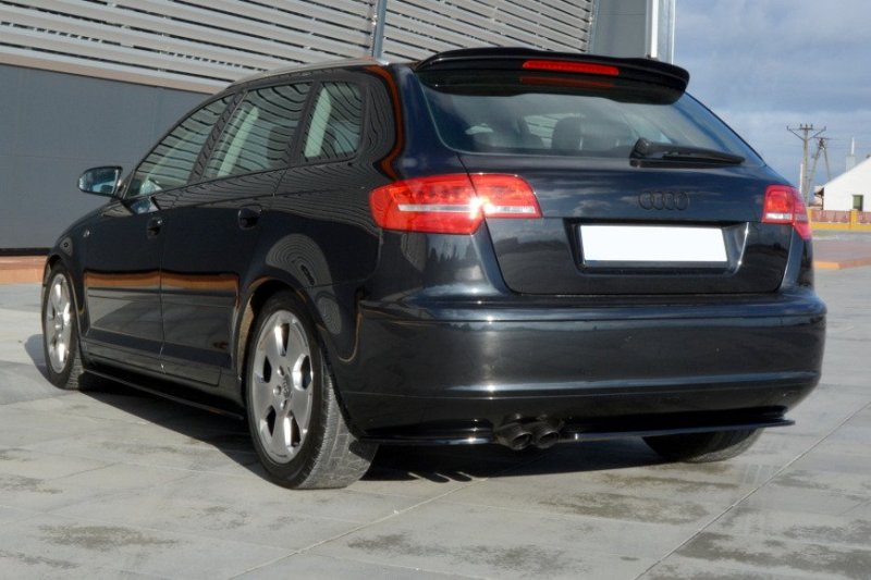 Maxton Splitter / Diffusor Heck Ansatz für Audi A3 Sportback 8P / 8P Facelift schwarz Hochglanz AU-A3-2-RSD1-G