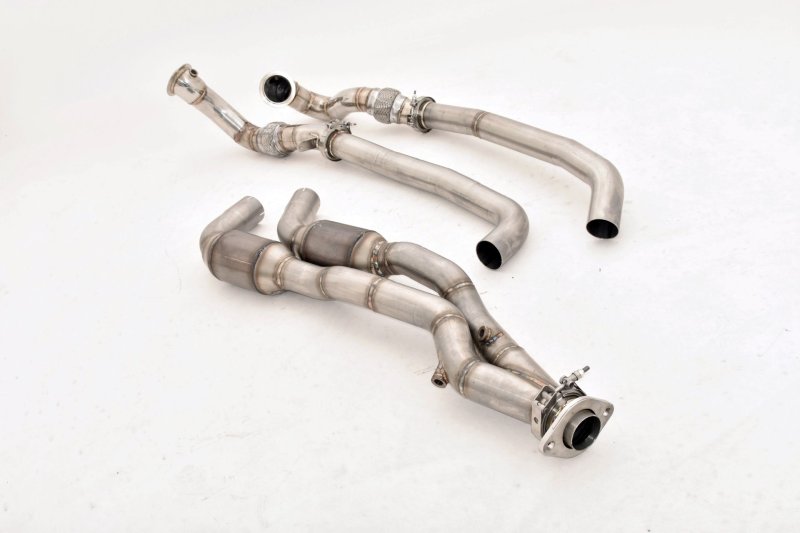 Friedrich Motorsport 2x70mm Downpipe mit 200 Zellen Sport-Kat. Edelstahl 881350T-DPKATG